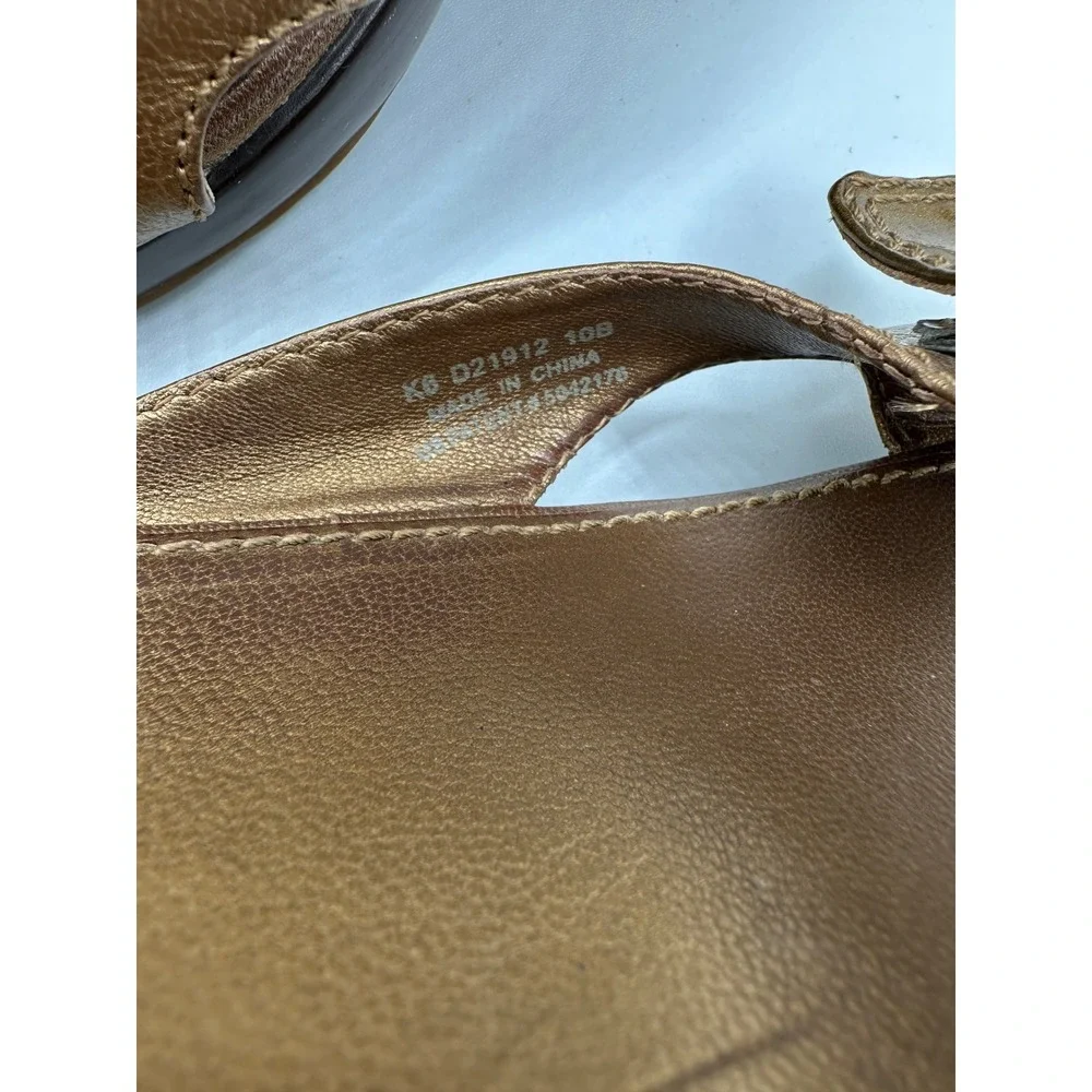 Cole Haan Slide Sandals‎ Women 10B Bronze Good G Series Metallic Wedge Buckle